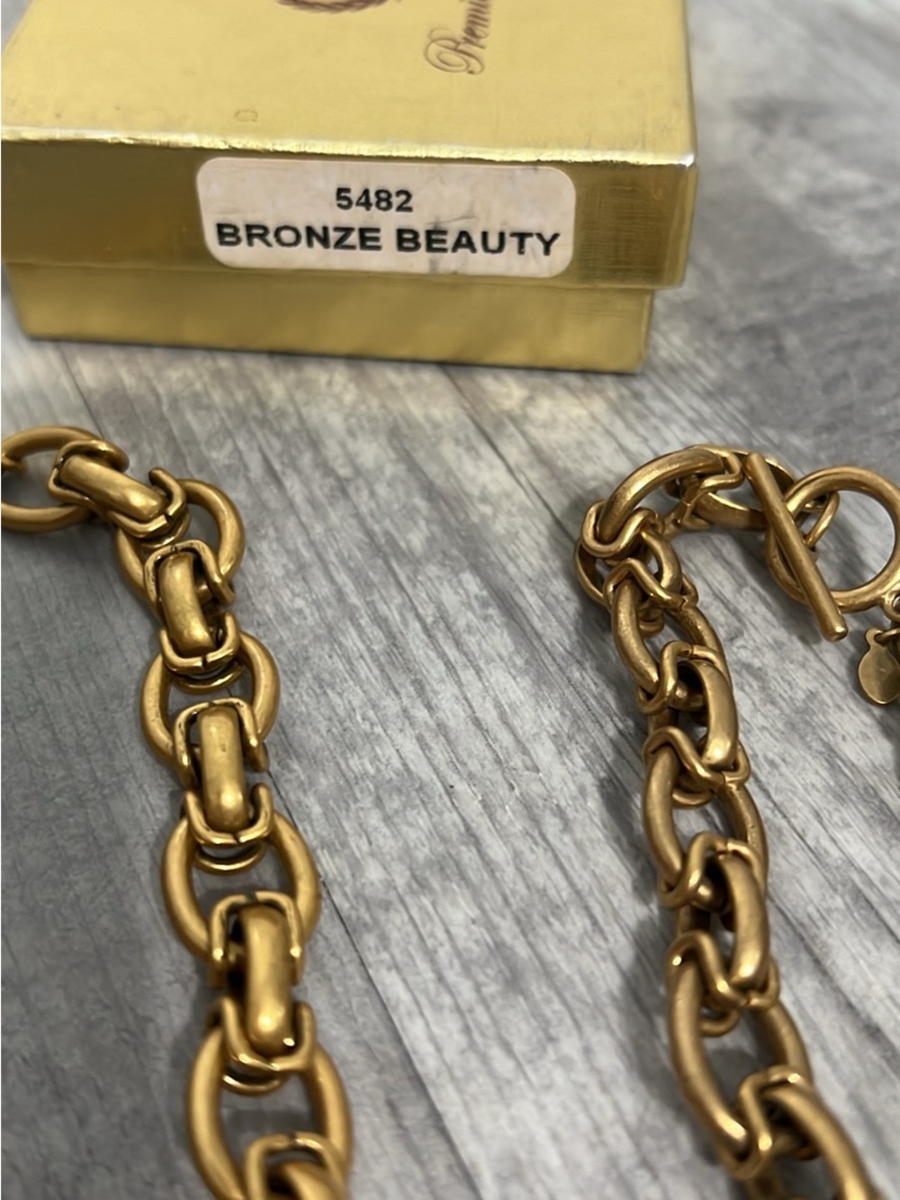 Premier Designs Gold Link Necklace and Bracelet Set Bronze Beauty - Picture 4 of 4